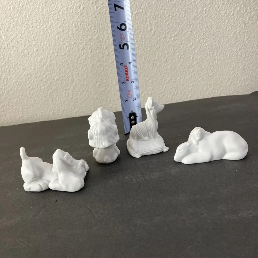 4 Hallmark Bisque Porcelain Little Gallery Dogs Kissing Bears Polar Bears Lot
